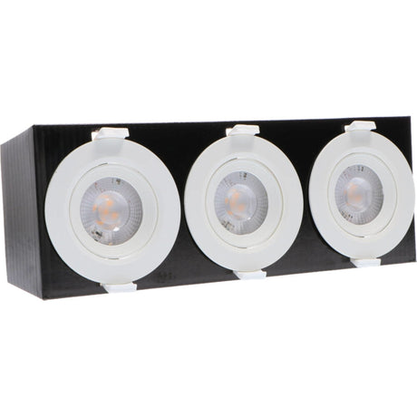 LED's Light 3-pack DimPro LED Recessed Spotlights White - Ø 68mm - Tiltable - Dimmable - Warm white