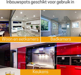 6 PACK - LED's Light Pro LED Inbouwspot Nikkel - DimToWarm - Ø 68mm - Kantelbaar - Warm wit licht - CRI95