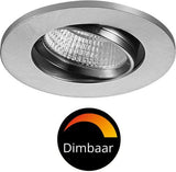 LED's Light Pro LED Inbouwspot Nikkel - DimToWarm - Ø 68mm - Kantelbaar - Warm wit licht - CRI95