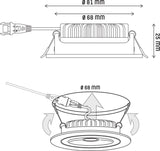 3 PACK - LED's Light Pro LED Inbouwspot Zwart - DimToWarm - Ø 68mm - Kantelbaar - Warm wit licht - CRI95- Dimbaar