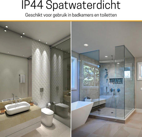 Reflektor wpuszczany LED 350 lumenów - 5,5W - DimToWarm 2700-2000K - Ø68mm - Uchylany - Ściemnialny - CRI95 - IP44 - 3 sztuki
