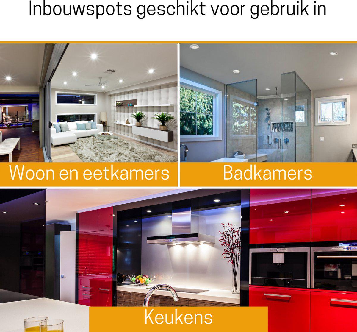 3 PACK - LED's Light Pro LED Inbouwspot Zwart - DimToWarm - Ø 68mm - Kantelbaar - Warm wit licht - CRI95- Dimbaar