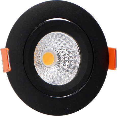Faretto LED da incasso LED's Light Pro nero - Dim-to-Warm - Ø 68mm - Inclinabile - Luce bianca calda - CRI95 - Dimmerabile