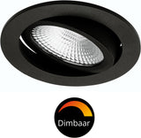 6 PACK - LED's Light Pro LED Inbouwspot Zwart - DimToWarm - Ø 68mm - Kantelbaar - Warm wit licht - CRI95- Dimbaar