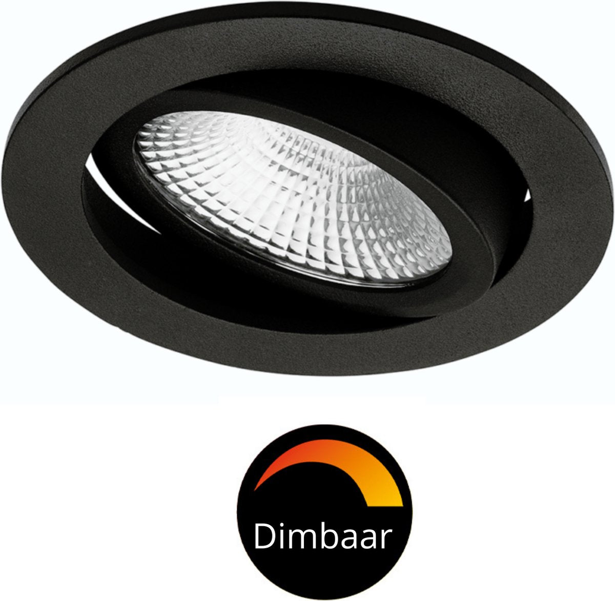 3 PACK - LED's Light Pro LED Inbouwspot Zwart - DimToWarm - Ø 68mm - Kantelbaar - Warm wit licht - CRI95- Dimbaar