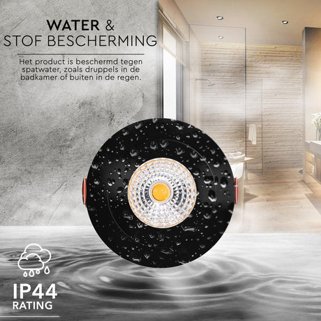 PAKOWANY ZESTAW 6 szt. - LED's Light Pro czarny reflektor wpuszczany LED - DimToWarm - Ø 68mm - Uchylany - Ciepłe białe światło - CRI95 - Ściemnialny
