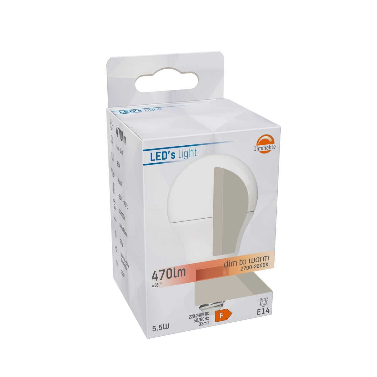 Dimmbare LED-Lampe E14 – Dimmbar bis extra warmweiß – 1 Lampe