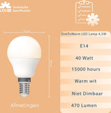 Dimmbare LED-Lampe E14 – Dimmbar bis extra warmweiß – 1 Lampe