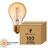 Filamentlamp E27 A60, 100 stuks, 2200K, doos