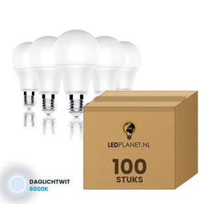 LED lamp E27 A60, 100 stuks, 6000K, doos