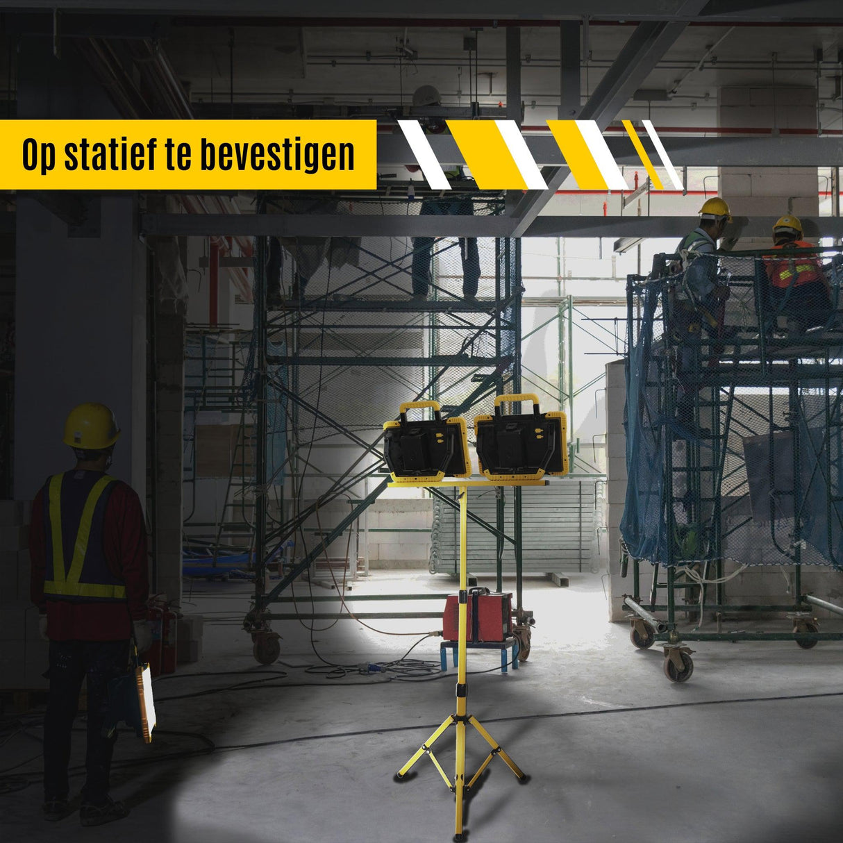 LED's Work Draadloze LED Bouwlamp 5200 - Werkt op accu's van Makita, Bosch, Dewalt, Milwaukee, Metabo – IP54