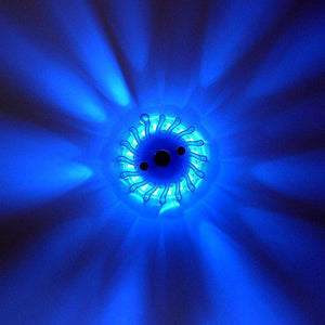 Draadloze LED Zwaailamp Blauw op batterijen - 9 standen - Magnetisch & Waterdicht