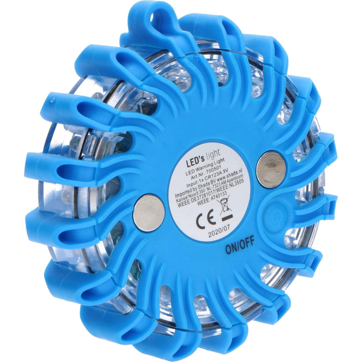 Wireless LED Rotating Light Blue Battery-Powered - 9 Modes - Magnetic &amp; Waterproof