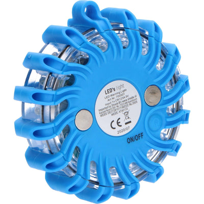 Kabelloses LED-Rundumlicht, blau, batteriebetrieben – 9 Modi – magnetisch und wasserdicht
