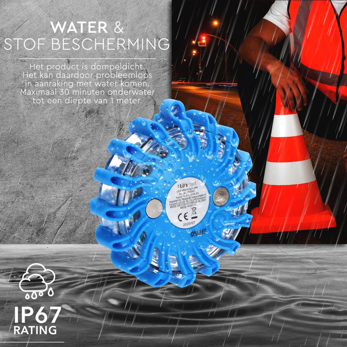 Wireless LED Rotating Light Blue Battery-Powered - 9 Modes - Magnetic &amp; Waterproof