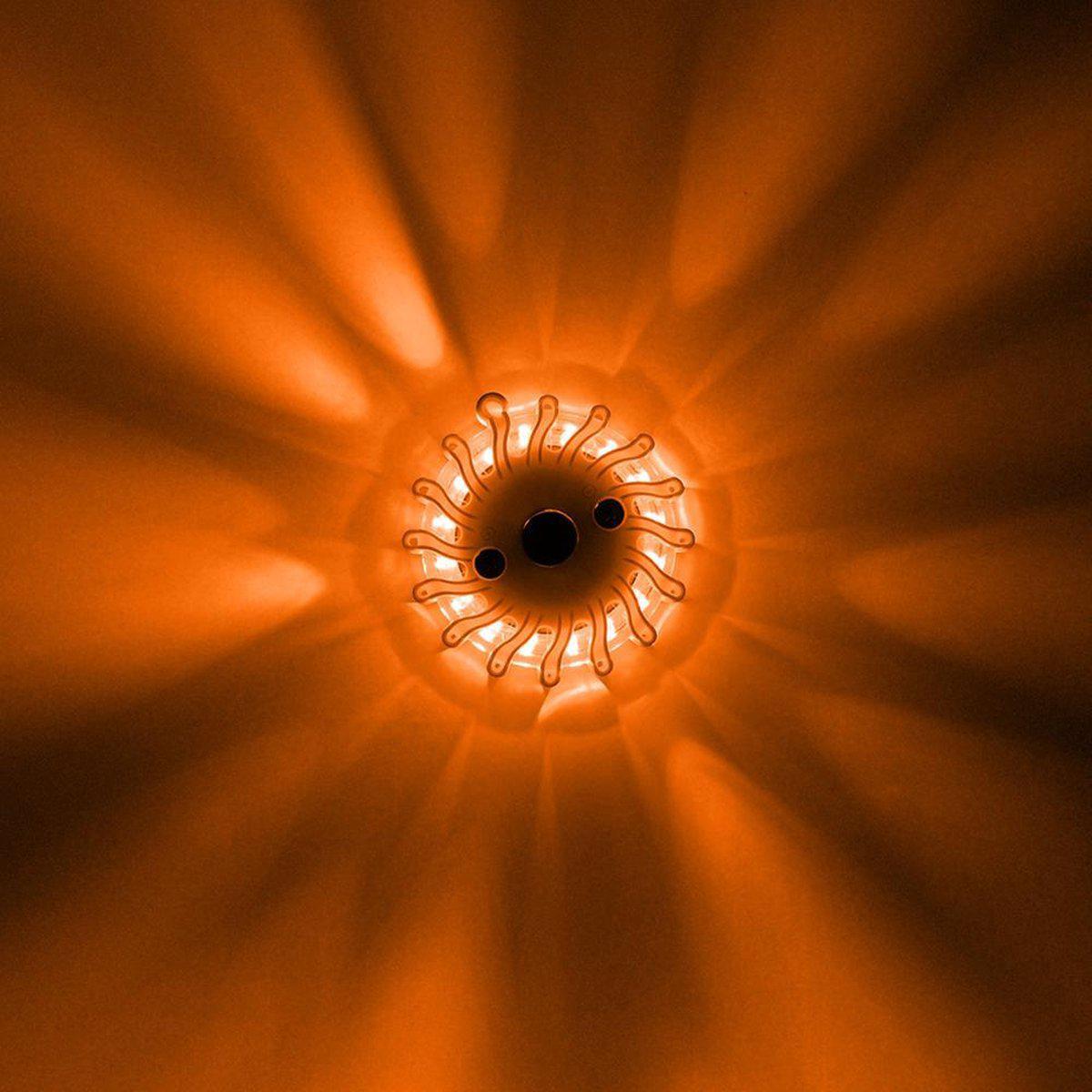 Draadloze LED Zwaailamp op Batterijen - 9 standen - Magnetisch & Waterdicht - oranje