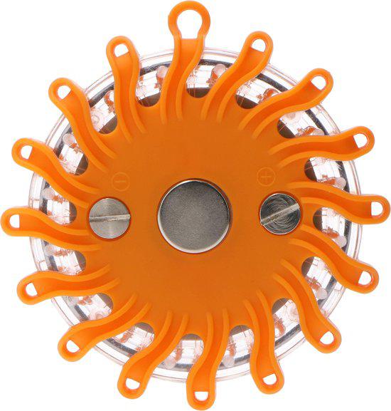 Draadloze LED Zwaailamp op Batterijen - 9 standen - Magnetisch & Waterdicht - oranje