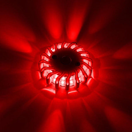 Draadloze LED Zwaailamp op Batterijen - 9 standen - Magnetisch & Waterdicht - Rood