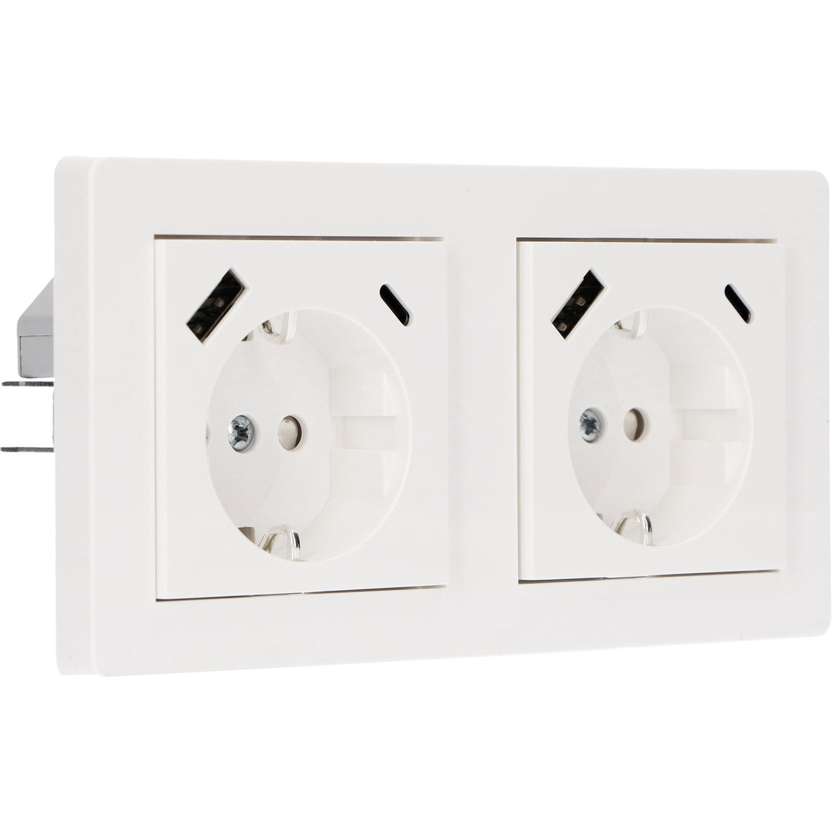 Doppelrahmen für Wandsteckdose – Universal – 55 x 55 mm – Weiß