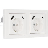 Doppelrahmen für Wandsteckdose – Universal – 55 x 55 mm – Weiß