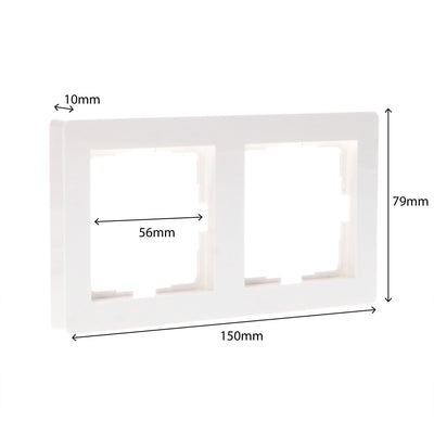 Dubbelframe voor wandcontactdoos - Universeel - 55 x 55 mm - Wit