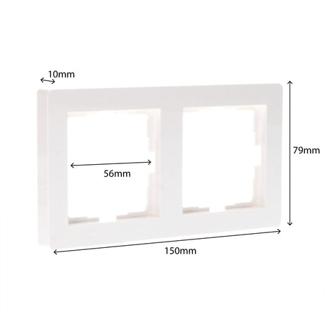 Dubbelframe voor wandcontactdoos - Universeel - 55 x 55 mm - Wit