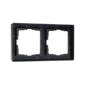 Dubbelframe voor wandcontactdoos - Universeel - 55 x 55 mm - Zwart