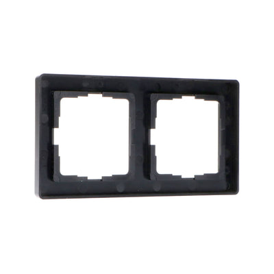 Double plaque pour prise murale - Universelle - 55 x 55 mm - Noire