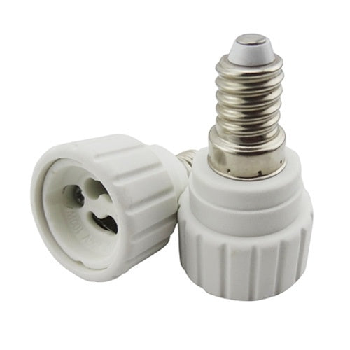 E14 fitting - GU10 fitting adapter fitting 2 pieces | white 230V AC