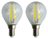 E14 ball bulb G45 2 pieces | LED 4W=40W incandescent lamp | daylight white filament 6500K | 230V