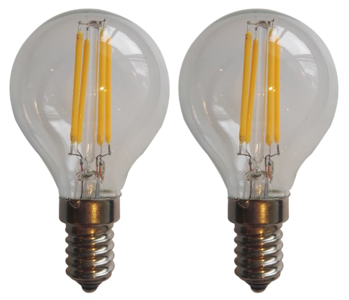 E14 spherical bulb G45 2 pieces | LED 4W=40W | daylight white filament 6500K | 230V