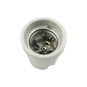 E27 fitting 12V, 250V 2 stuks, grote keramische lamphouder, wit/beige