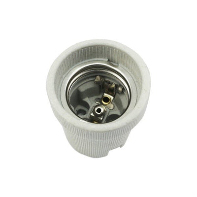 E27 fitting 12V, 250V 2 stuks, grote keramische lamphouder, wit/beige