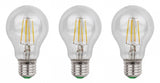 E27 LED lamp 3 pieces | light bulb A60 | 6W=60W | warm white filament 2700K