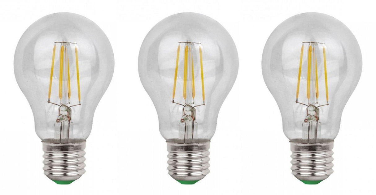 E27 LED lamp 3 stuks | gloeilamp A60 | 8W=80W | daglichtwit filament 6500K - LEDPLANET.NL