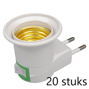 LEDlamp fitting E27 met stekker - 20 stuks | aan-uitschakelaar | binnenshuis IP20 | beige