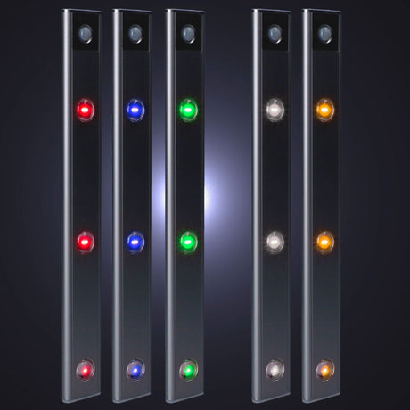 EasyFix Schrankbeleuchtung – Unterbaubeleuchtung mit Bewegungssensor – RGB-Funktion – 3 Lichtpunkte – Kabellos und wiederaufladbar (USB-C) – 35 cm
