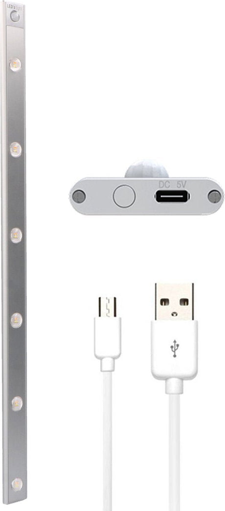 EasyFix Schrankbeleuchtung mit Bewegungssensor – RGB-Funktion – 6 Lichtpunkte – Kabellos und wiederaufladbar (USB-C) – 68,5 cm