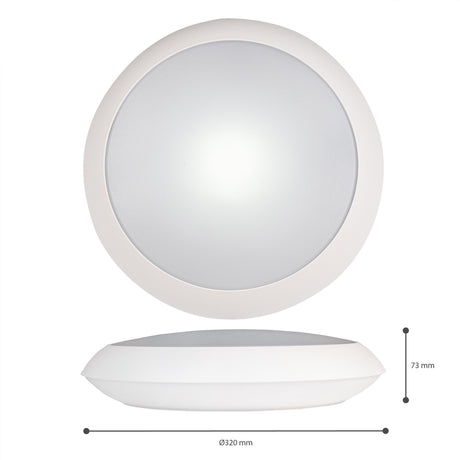LED Plafondlamp 2050 lumen - 15W - 3 Lichtkleur Instelbaar - IP66 Waterdicht - 30cm