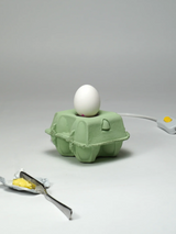 EggboxLAMP Mint LED lamp met een groene eierdoos stijl en een witte LED lamp, perfect voor unieke verlichting