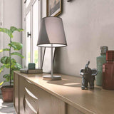 Eleganto LED-Tischleuchte mit Fußschalter – E14-Fassung – Grau – 32 cm