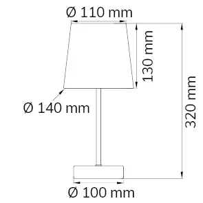 LED-Tischleuchte E14 - Grau - 32 cm - Fußschalter