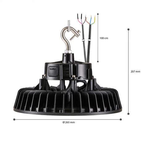 High Bay LED 200W - 30000 lumens - 3000K/4000K/5000K - IP65 - Intensité réglable avec interrupteur