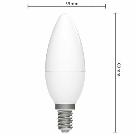 LED-Kerzenlampe - E14 - Warmweiß 3000K - 470 Lumen - 2,9W - Opal - 230V