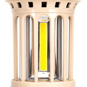 Noodlamp met Ophanghaak - LED Tentlamp op Batterijen (exclusief) - Warmwit licht - Creme body - Camping & Noodverlichting
