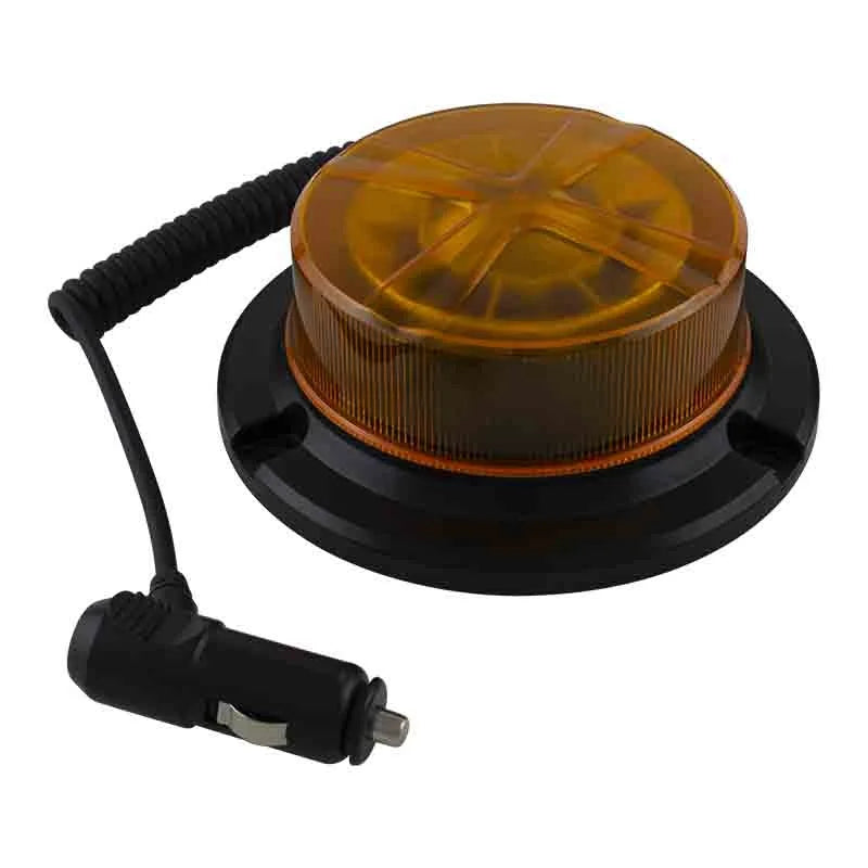LED R65 Rundumleuchte mit niedrigem Sockel, bernsteinfarben, Magnethalterung, 12/24 V | LPBR65A-MM
