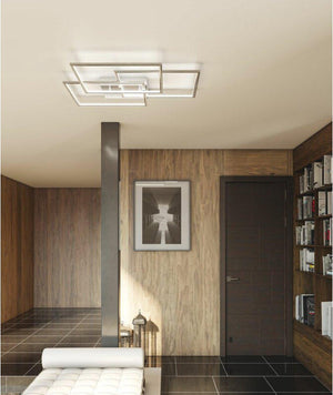 Frame LED Deckenleuchte 48 cm für Wohnzimmer - Warmweißes Licht - 3 Lichtpunkte - Quadratisch