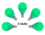 G45 ball bulb 5 pieces | E14 LED lamp 4W=30W incandescent lamp | green light