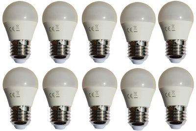 G45 kogellamp 10 stuks, E27 LED lamp 6W=50W, daglichtwit 6400K