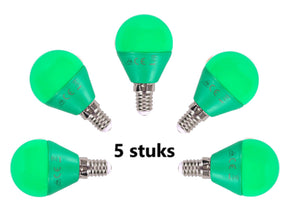 G45 globe bulb, 5-pack | E14 LED bulb 4W=30W incandescent bulb | green light - LEDPLANET.NL